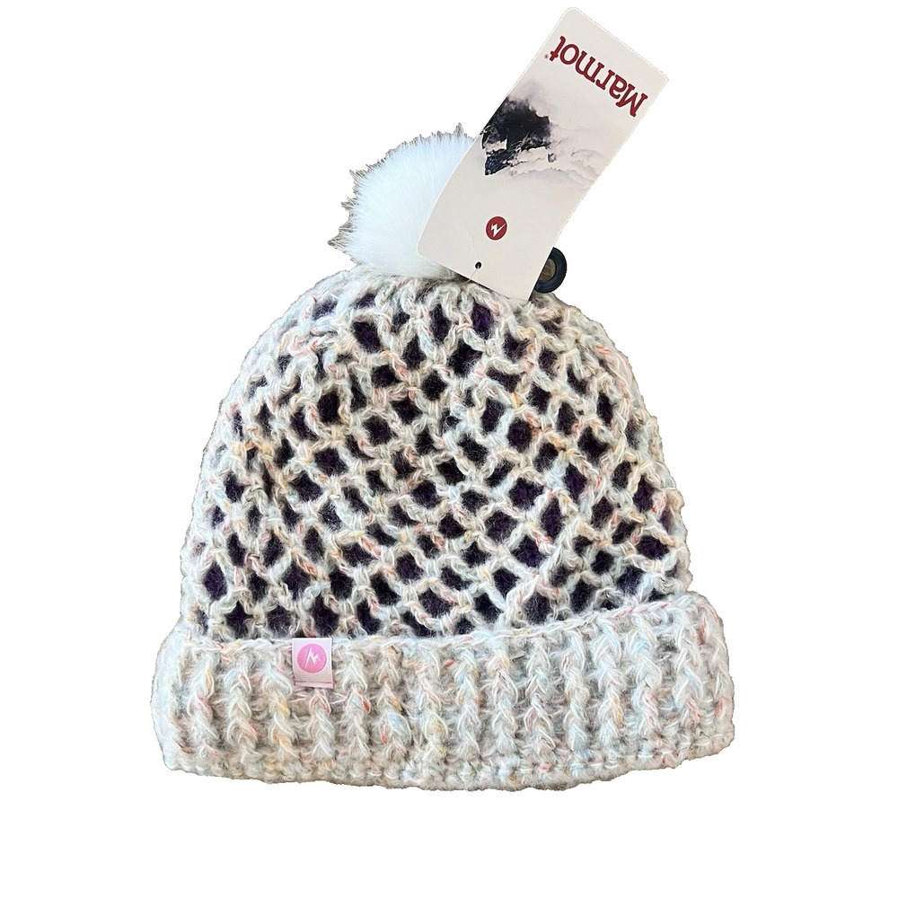 NWT Girls Marmot Pom Pom Frosty Beanie Hat Boggin Kids Brand New Snow Ski